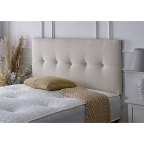Madrid Chenille 4ft Small Double 24" Headboard - Stone