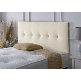 Madrid Chenille 5ft Kingsize 24" Headboard - Cream
