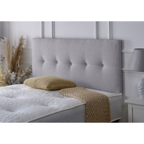 Madrid Chenille 5ft Kingsize 24" Headboard - Light Grey