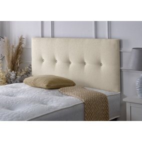 Madrid Chenille 6ft Super King 24" Headboard - Ivory