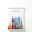 Madrid Colourful City Skyline Poster with Hanger / 33cm / White