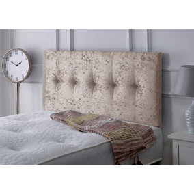 Madrid Crushed Velvet 2ft6 Small Single 24" Headboard - Champagne