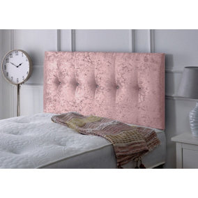 Madrid Crushed Velvet 2ft6 Small Single 24" Headboard - Pink