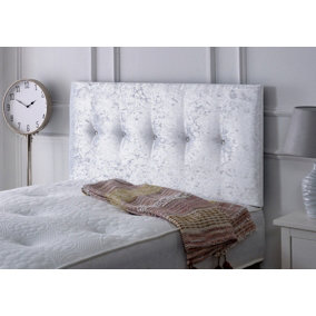 Madrid Crushed Velvet 2ft6 Small Single 24" Headboard - White