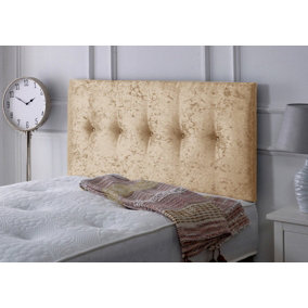 Madrid Crushed Velvet 4ft6 Double 24" Headboard - Gold