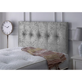 Madrid Crushed Velvet 5ft Kingsize 24" Headboard - Grey