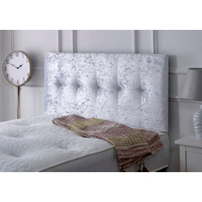 Madrid Crushed Velvet 5ft Kingsize 24" Headboard - Silver