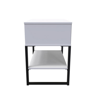 Madrid Open Lamp Table in White Matt (Ready Assembled)