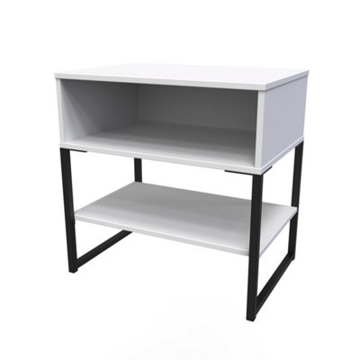 Madrid Open Lamp Table in White Matt (Ready Assembled)