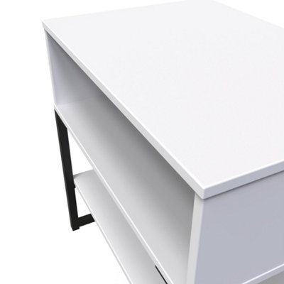 Madrid Open Lamp Table in White Matt (Ready Assembled)