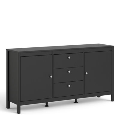 Madrid Sideboard 2 doors + 3 drawers in Matt Black