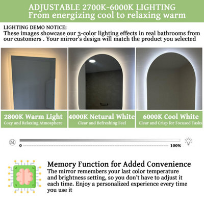 Maerts-E 1200x700mm Bluetooth Bathroom LED Mirror with Demister 3 Light ...