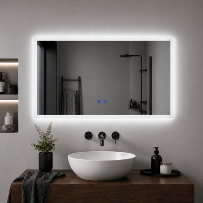 Maerts-E Illuminated LED Bathroom Wall Mirror with Dimmable 3 Lights ...