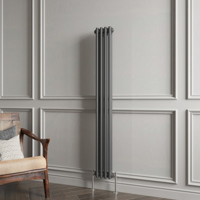 MAERTS-E Traditional 2 Column Radiator Anthracite Vertical (H)1500mm (W ...