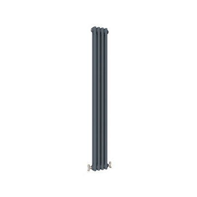 MAERTS-E Traditional 2 Column Radiator Anthracite Vertical (H)1500mm (W ...