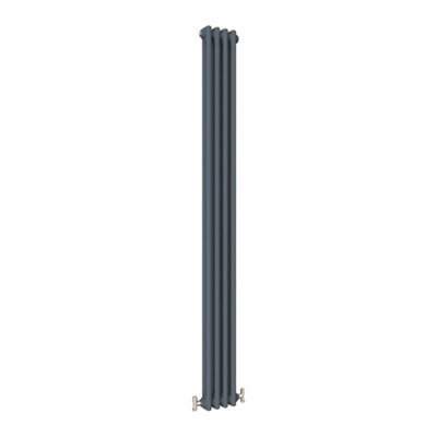 MAERTS-E Traditional 2 Column Radiator Anthracite Vertical (H)1800mm (W ...