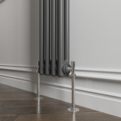 MAERTS-E Traditional 2 Column Radiator Anthracite Vertical (H)1800mm (W ...