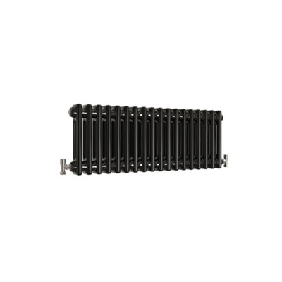MAERTS-E Traditional 2 Column Radiator Black Horizontal (H)300mm (W ...