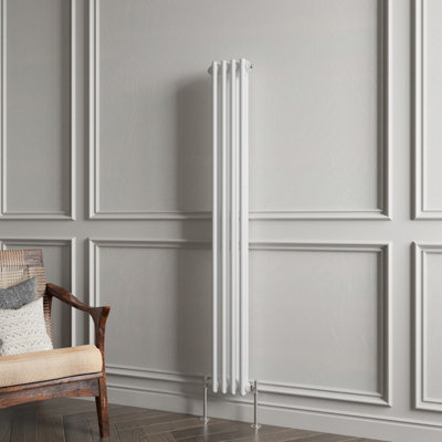 MAERTS-E Traditional 2 Column Radiator White Vertical (H)1500mm (W ...