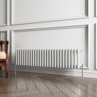 MAERTS-E Traditional 3 Column Radiator White Horizontal (H)300mm (W ...