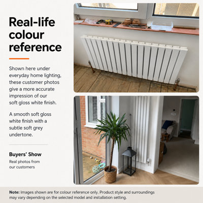 Maerts-E White Horizontal Double Pannel Radiator (H)600mm (W)1428mm ...
