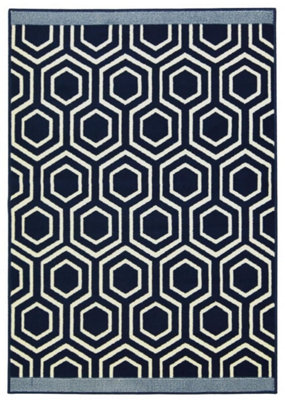 Maestro Collection Honeycomb Design in Navy  3035 X011