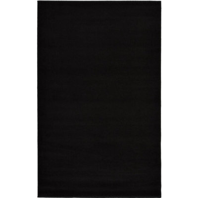 Maestro Collection Solid Design Rug in Black