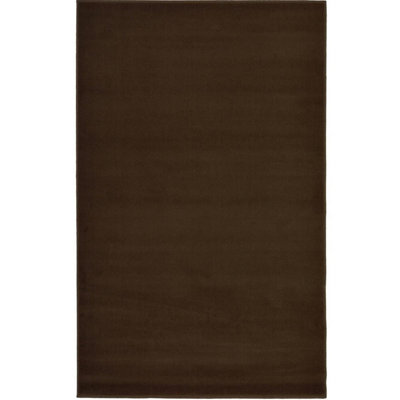 Maestro Collection Solid Design Rug in Brown