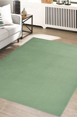 Maestro Collection Solid Design Rug in Green