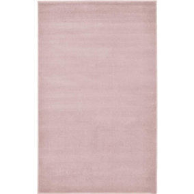 Maestro Collection Solid Design Rug in Pink