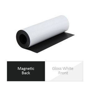 MagFlex Flexible Gloss White Magnetic Sheet for Creating Magnetic Pictures, Artwork, Signs or Displays - 300mm Wide - 1m Length