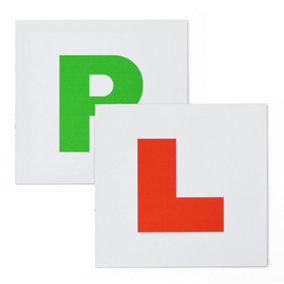 MagFlex Fully Magnetic Car 'L' Plates and Green 'P' Plates for Car and Motorbikes - Thick, Strong, and Magnetic Learner Plates