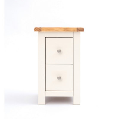 Maggiori 2 Drawer Petite Bedside Table Chrome Knob
