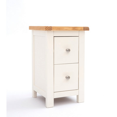 Maggiori 2 Drawer Petite Bedside Table Chrome Knob