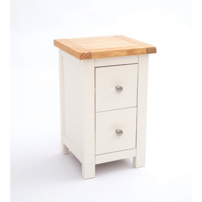Maggiori 2 Drawer Petite Bedside Table Chrome Knob