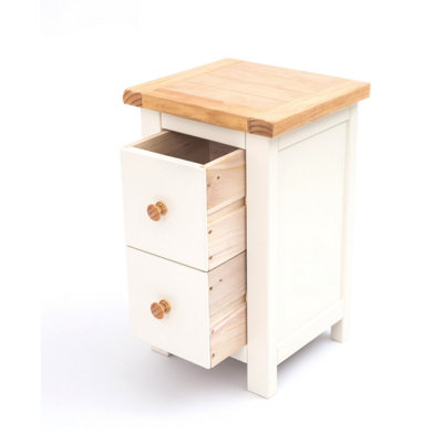 Maggiori 2 Drawer Petite Bedside Table Wood Knob