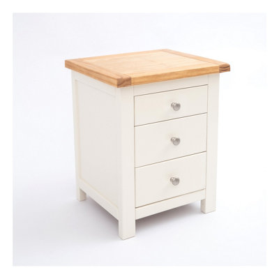 Maggiori 3 Drawer Bedside Table Chrome Knob