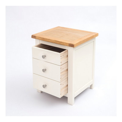 Maggiori 3 Drawer Bedside Table Chrome Knob
