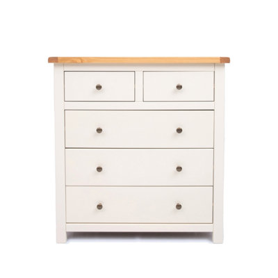 Maggiori 5 Drawer Chest of Drawers Brass Knob