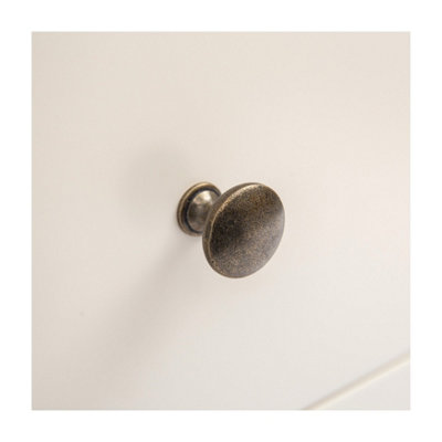 Maggiori Off White 1 Drawer Side Table Brass Knob