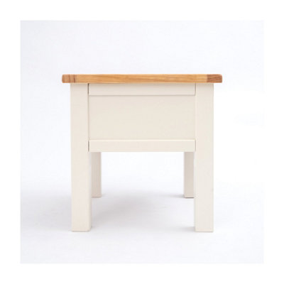 Maggiori Off White 1 Drawer Side Table Satin Chrome Knob