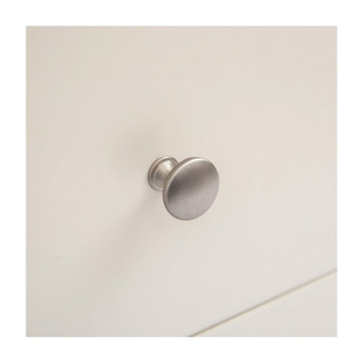 Maggiori Off White 1 Drawer Side Table Satin Chrome Knob