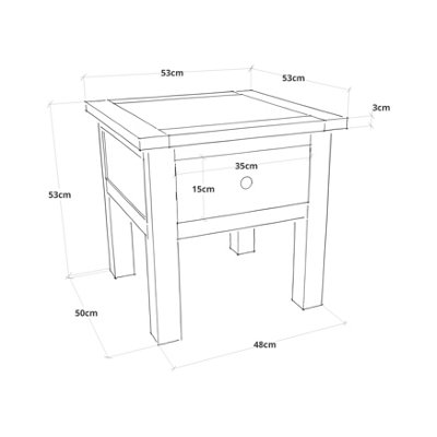 Maggiori Off White 1 Drawer Side Table Satin Chrome Knob