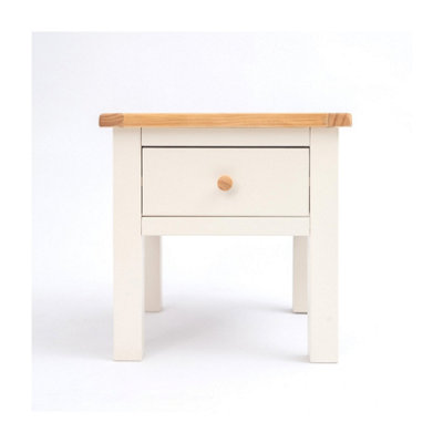 Maggiori Off White 1 Drawer Side Table Wood Knob