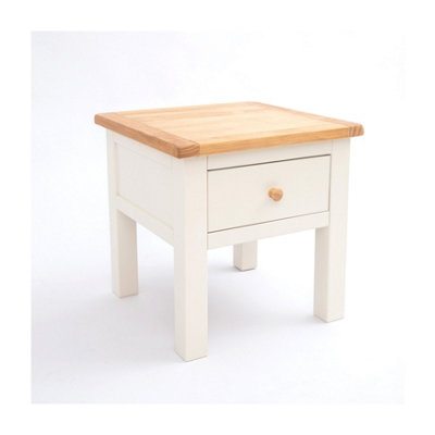 Maggiori Off White 1 Drawer Side Table Wood Knob