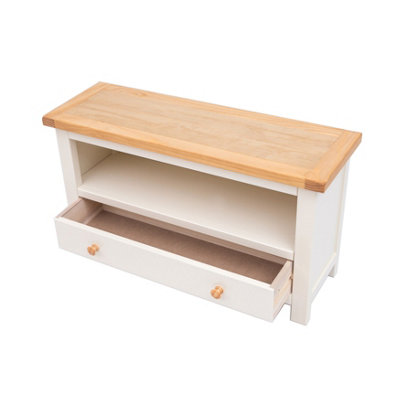 Maggiori Off White 1 Drawer TV Cabinet Wood Knob