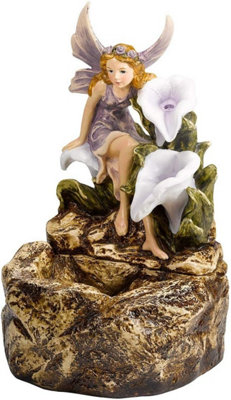Magical Fairy Water Fountain - Solar Powered Liliana Fairy Colour Mythical Water Feature