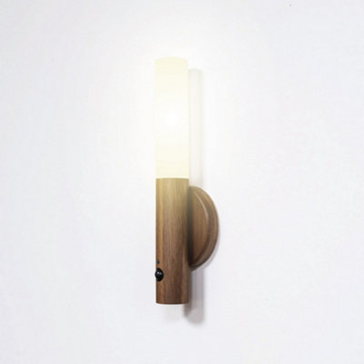 MagLight Magnetic PIR Sensor Wall Light, Wooden Wireless USB ...