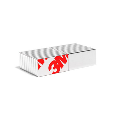 Magnet Store 10mm x 5mm x 1mm Adhesive Block Neodymium Magnet N42 (Pull 0.43KG) - 10 Magnet(s)
