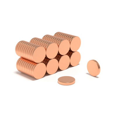 Magnet Store 12mm x 2mm Neodymium Disc Copper Plated Magnet N52 (Pull 1 ...